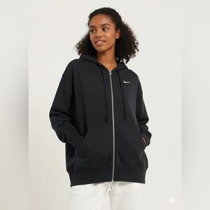 Nike | Women's Phoenix Black Full Zip Up Hoodie Oversized
